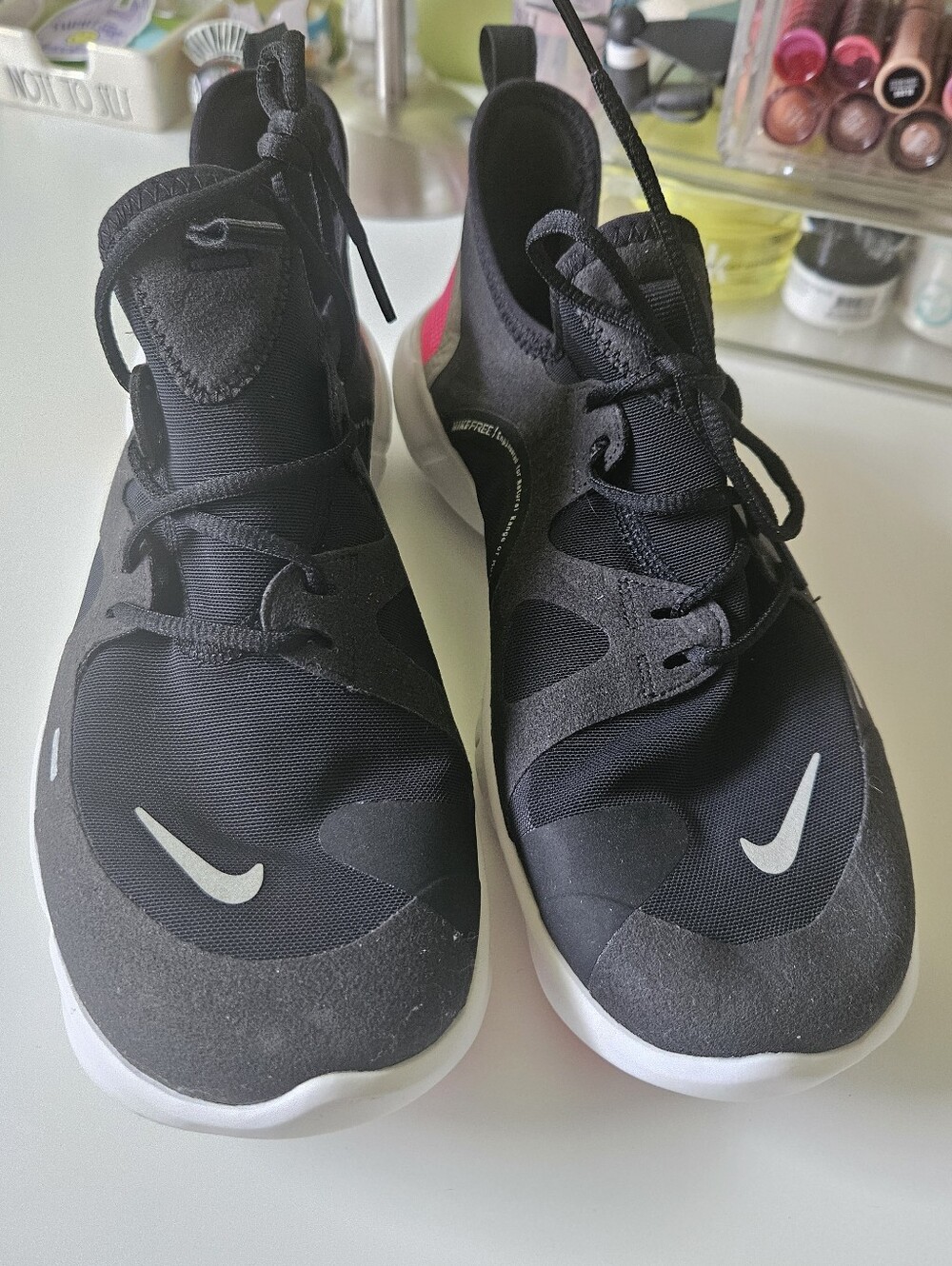 New Nike Free RN 5.0 GS Size 7 Girls Black/Pink Running Gym Class Athletic